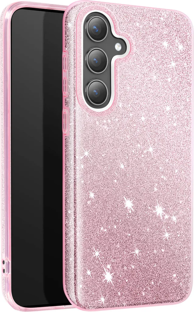 Avizar, Cover scintillante Samsung S24 Plus / S25 Plus - ultrasottile e antiurto, Rosa