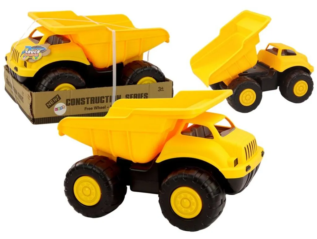 Camion benne jaune véhicule de chantier robuste pour enfant en plastique
