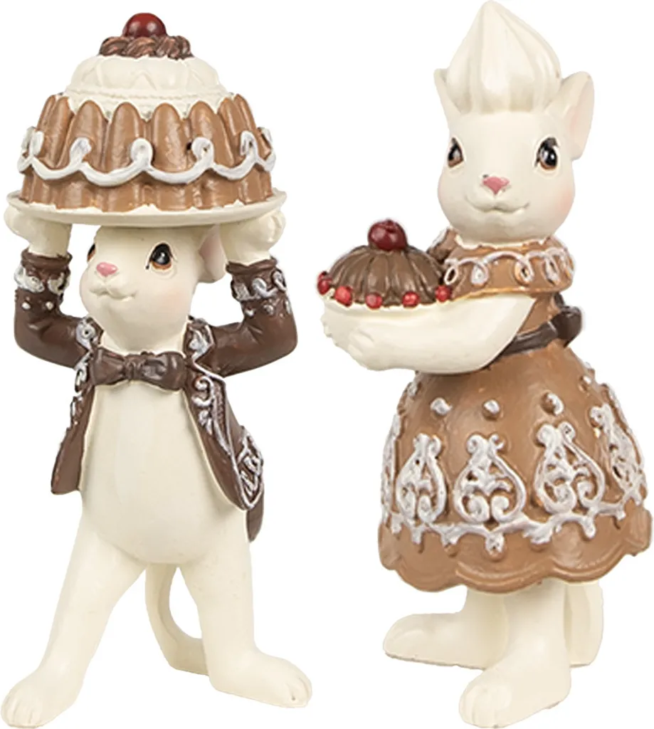 Statue de Souris de Noël Décorative Marron pour Ambiance Hiver