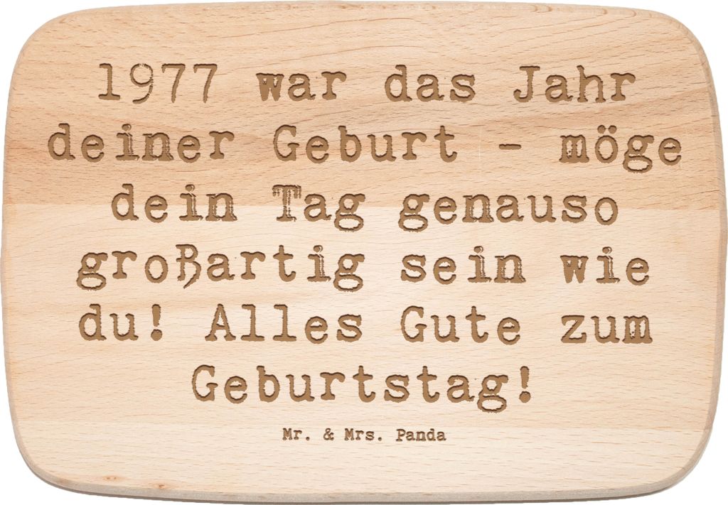 Mr. & Mrs. Panda Schneidebrett Spruch 1977 Geburtstag - Transparent - Geschenk, Glückwunsch, Geburtstagsspruch, Geschenkideen, Geburtstagsfeier, F...