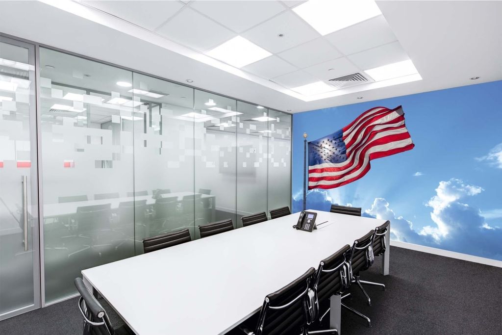 Vlies Fototapete AMERIKANISCHE FLAGGE IM WIND 375 x 250 cm (inkl. Kleister) - Vlies Tapete, Wandtapete, Wandbilder - Tapete für Wohnzimmer Schlafz...