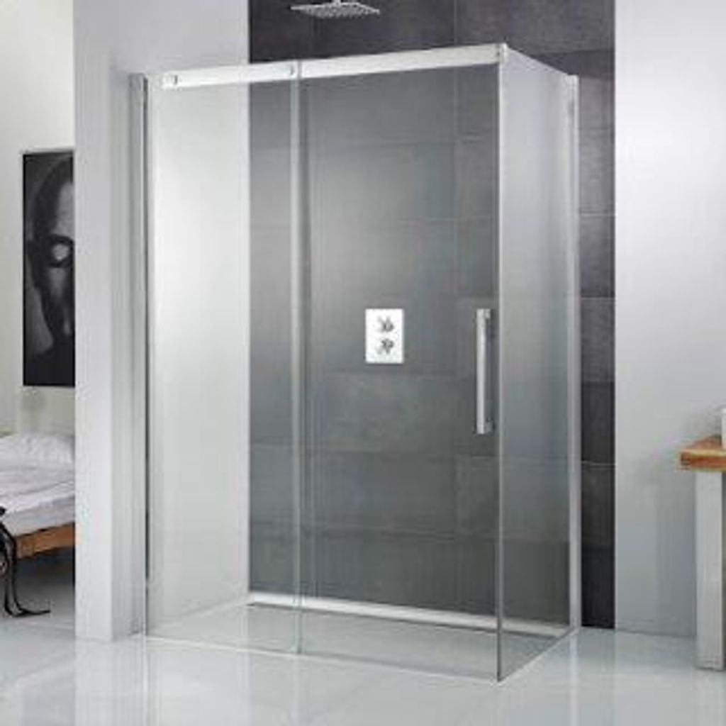 HSK 2140160-41-56 K2P Schiebetür 2-teilig mit Seitenwand 1600x900x2000mm Chromoptik Carré