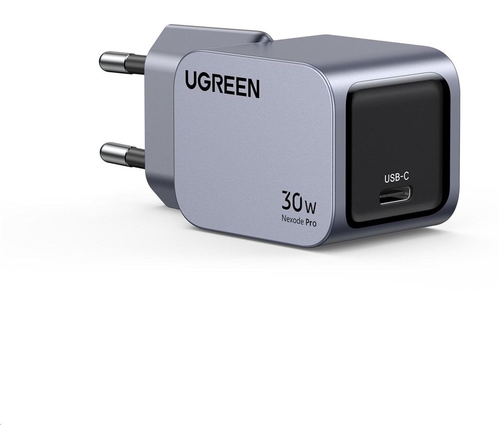 UGREEN Nexode Pro 30W USB-C GaN snellader, EU-model, grijs Productafbeelding 