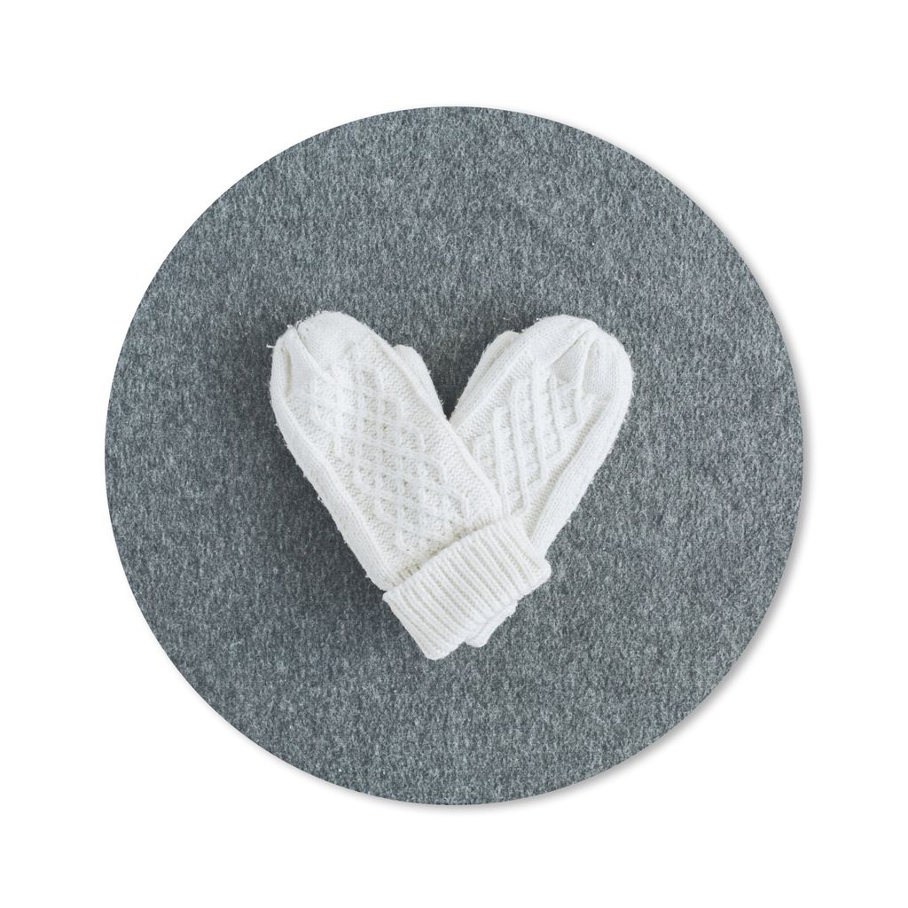 MuchoWow Mauspad Mousepad Winter - Handschuhe - Herz 40x40 cm - Mousepads - Maus Mat - Pad - Mausunterlage - Schreibtisch Accessoires