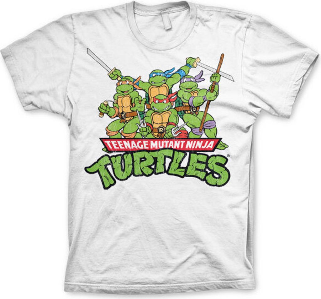 Turtles Distressed Group T-shirt - X-Large - White