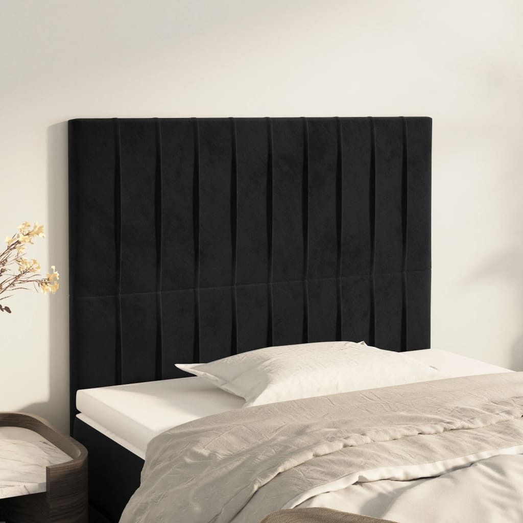 Kopfteile 2 Stk. Schwarz 80x5x78/88 cm Samt , Kopfteile Design 2024