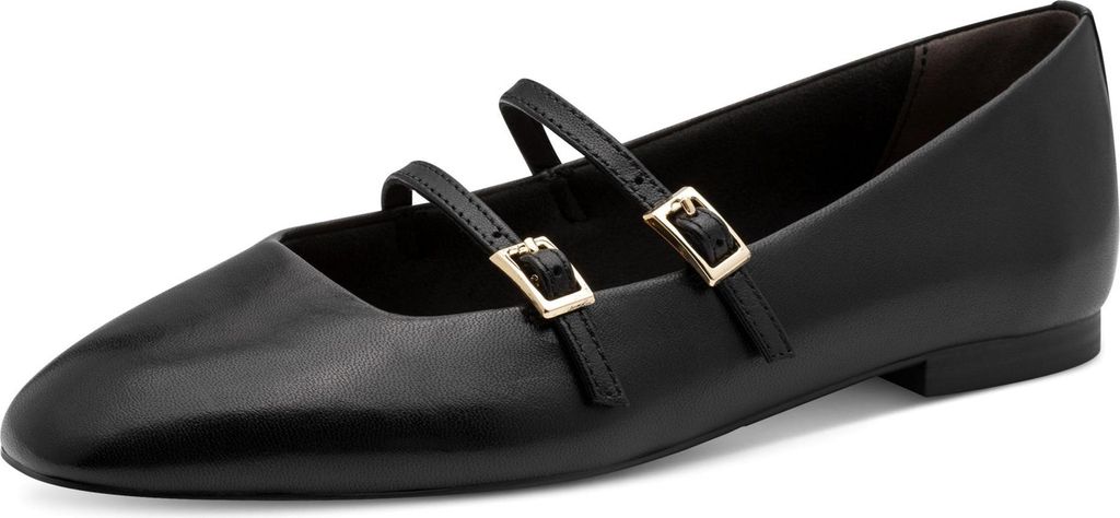 Tamaris Damen Riemchenballerina mit zwei Riemen und Karree Produktbild 