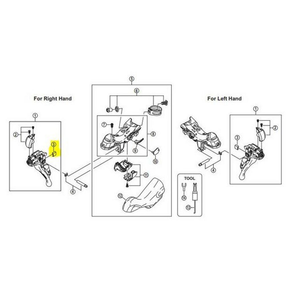 Supporto leva Shimano sinistro 9000 nero taglia unica Immagine del prodotto 
