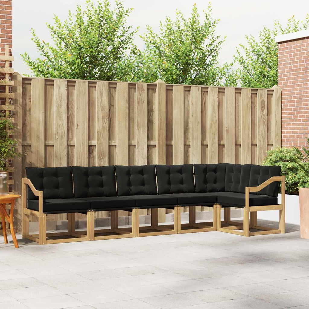 Möbel Outdoor-Sofagarnitur mit Kissen 6 pcs Weiß und SchwarzGartensofas - Gartensofas c3732