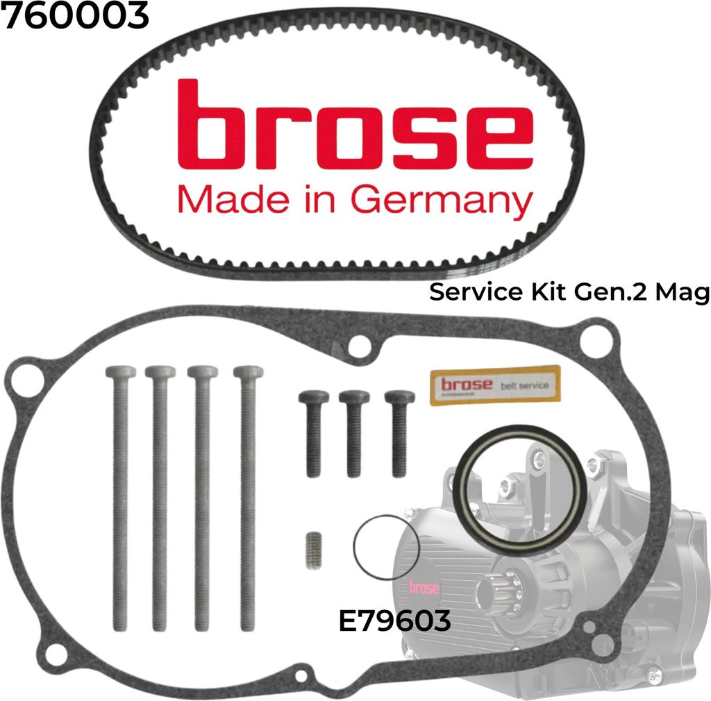 Brose Fahrrad E-Bike Motor Riementausch Kit Gen. 2 für MAG Gehäuse/ E79603