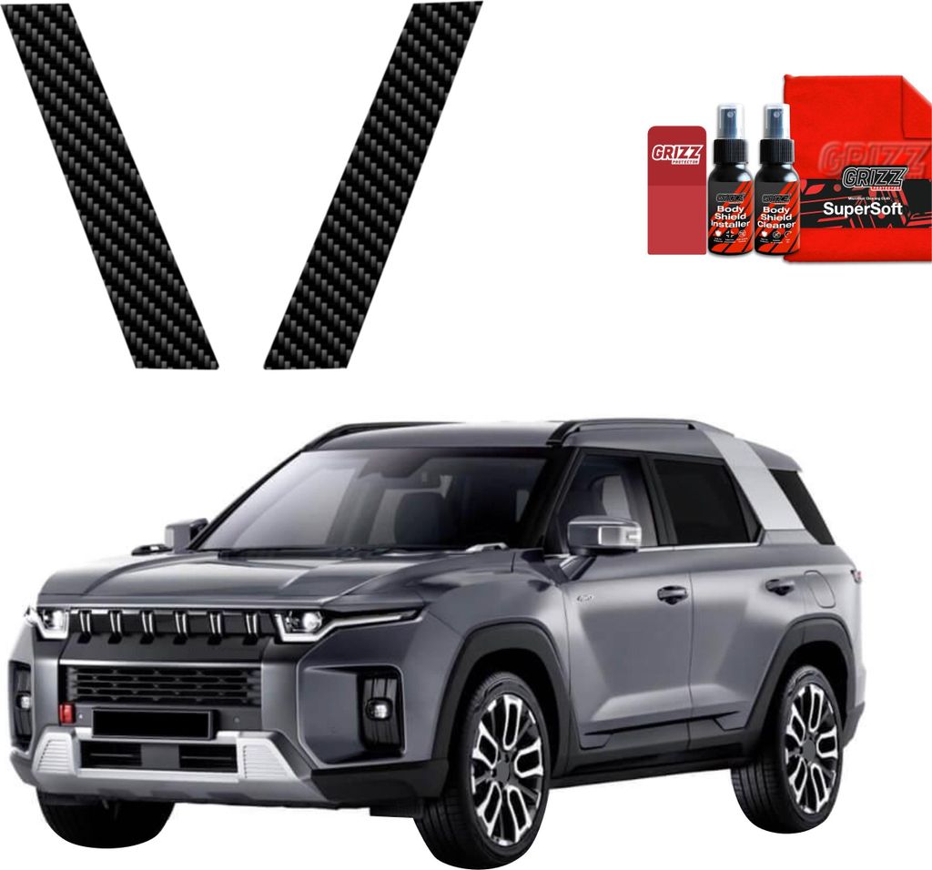2in1 Kohlenstoff Schutzfolie Grizz Protector für C-Säule - SsangYong Torres (2024-2025)