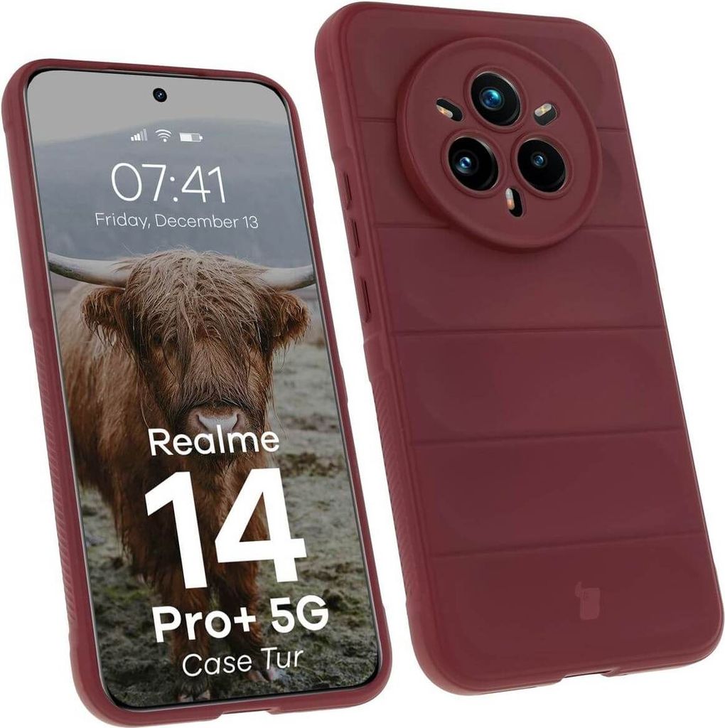 Bizon Case Tur Panzerhülle für Realme 14 Pro Plus 5G, dunkelviolett
