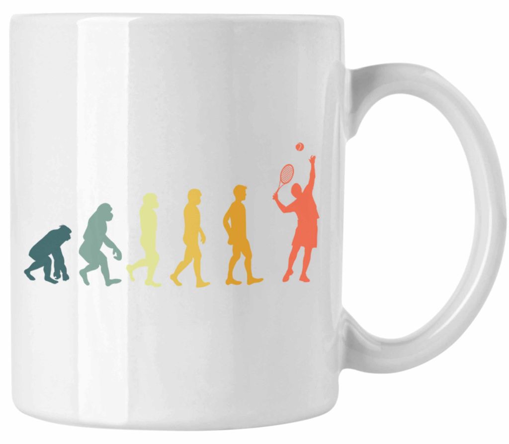 Tennis Tasse Geschenk für Tennisspieler mit Spruch für Männer Frauen Herzschlag Tennis-Trainer Coach (Weiß)