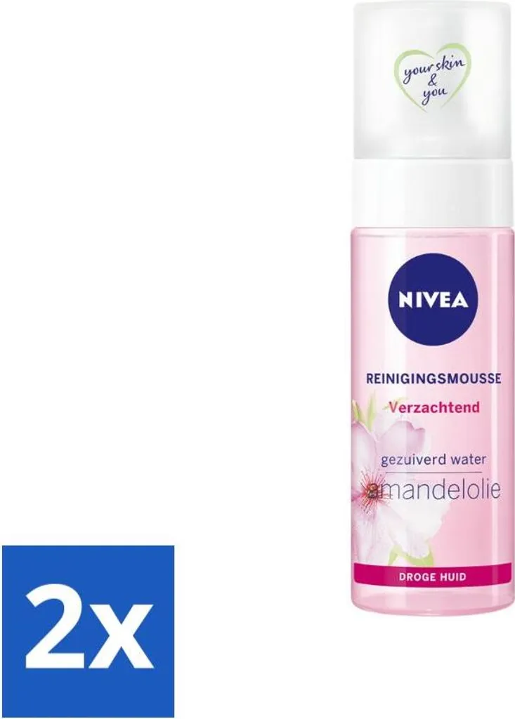 NIVEA - Mousse detergente - Essentials Soothing - Per pelle secca e sensibile - Con olio di mandorle e idramina - 150 ml - Value pack - 2 pezzi