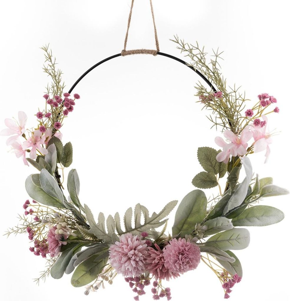 Türkranz Künstlich Blumen Metallring Hochzeit Blumenkranz Deko Wandkranz Frühlingskranz Sommerkranz Girlande Homedeko Hochzeitsdeko