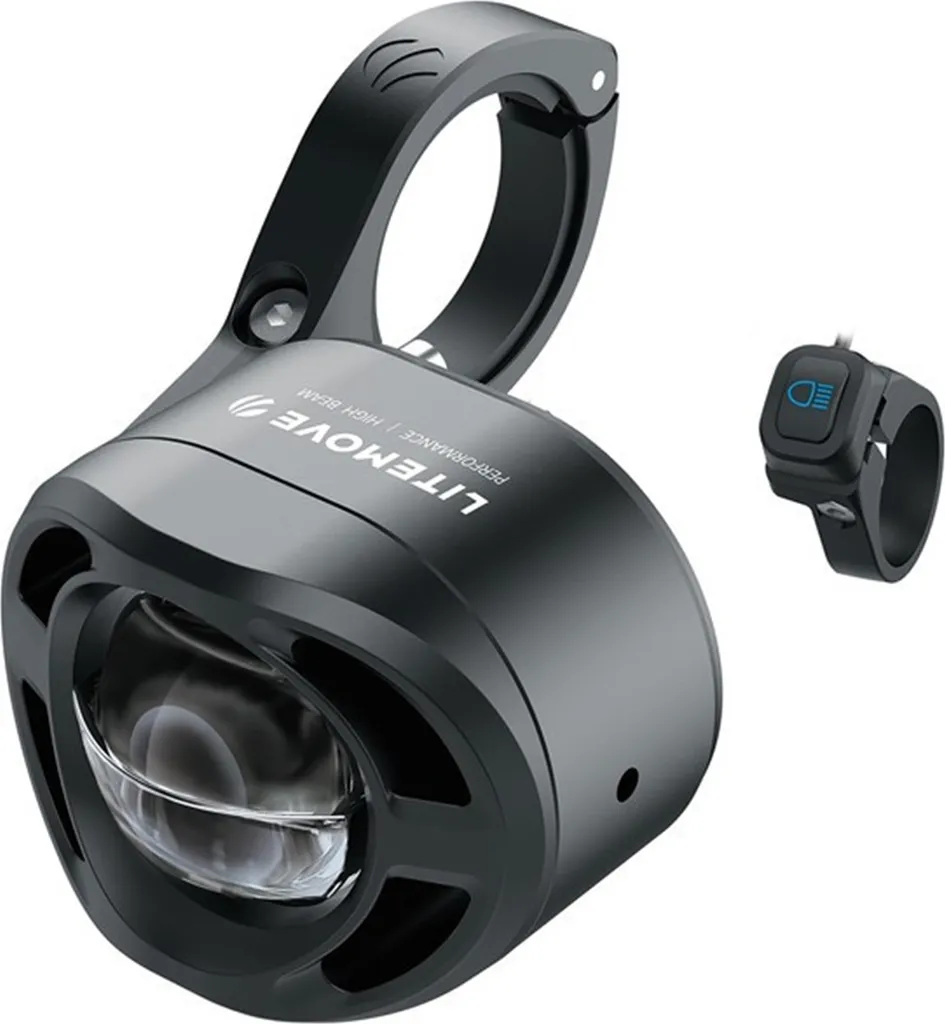 Litemove AEW230 Phare Avant pour Vélo Électrique Noir avec Support