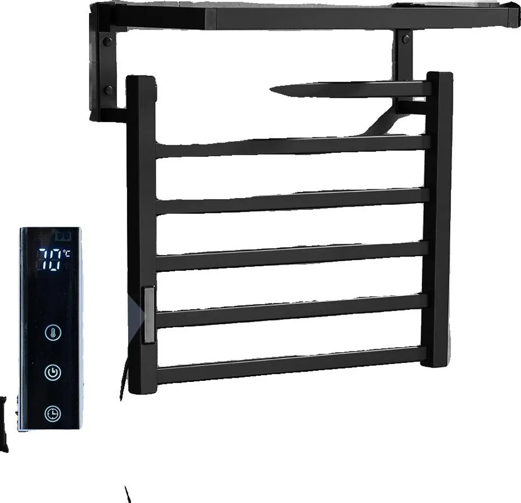 Scaldasalviette Elettrico Nero Design a Parete Set A Destra | Shop Online