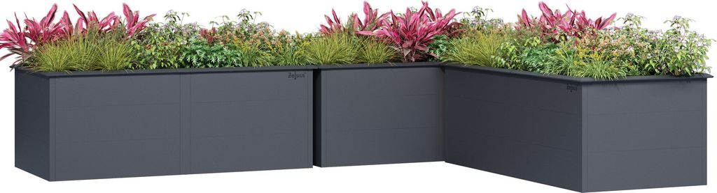 Zelsius Hochbeet für Garten, 200 x 100 x 77 cm | Anthrazit Produktbild 3