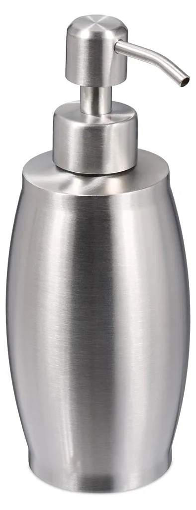 Distributeur de savon 350 ml en acier inoxydable argenté pour évier