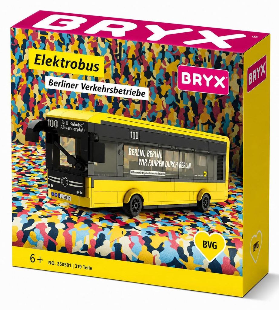 BRYX BVG Elektrobus Klemmbaustein Modellbus 319 Teile Produktbild 