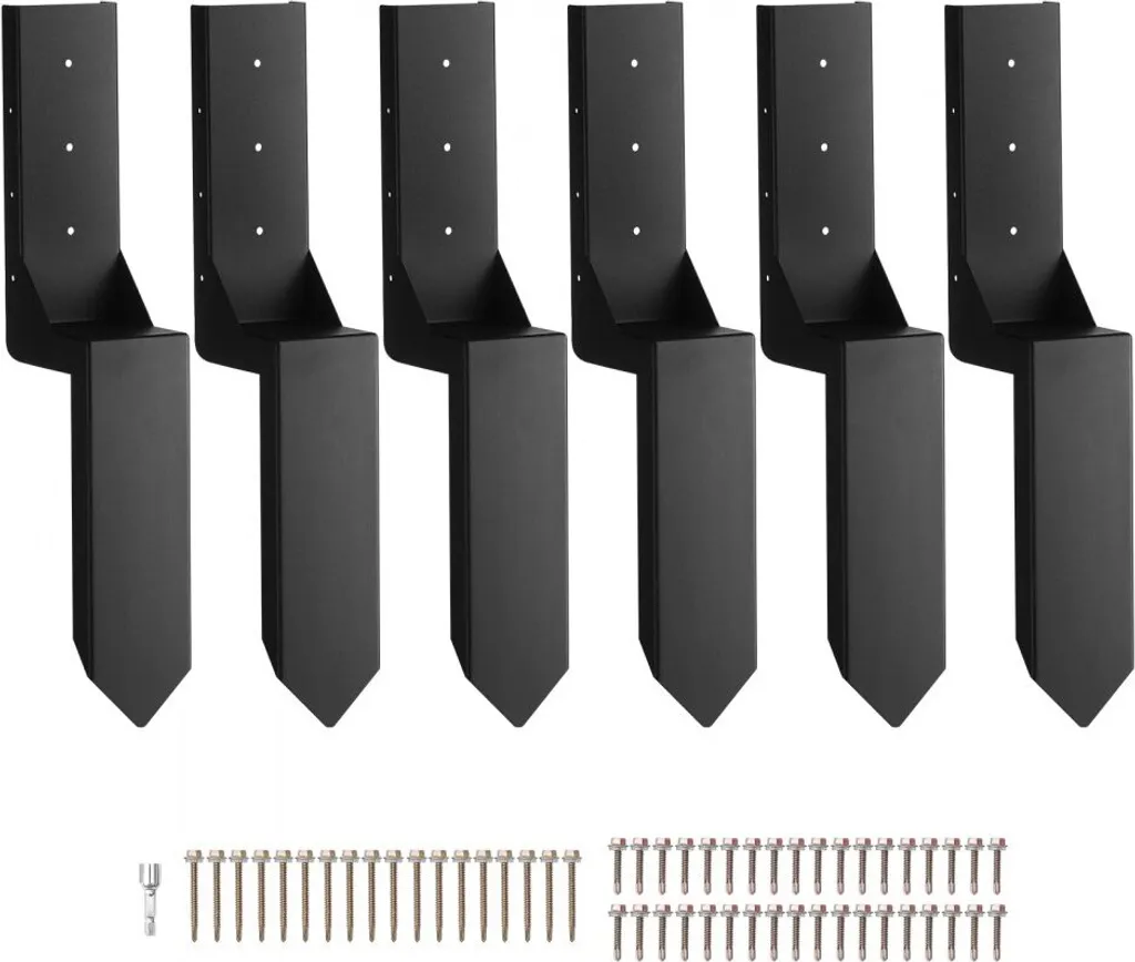 Set 6 Riparazione Pali Recinzione 9x9 Acciaio - Supporto per Pali Rotti