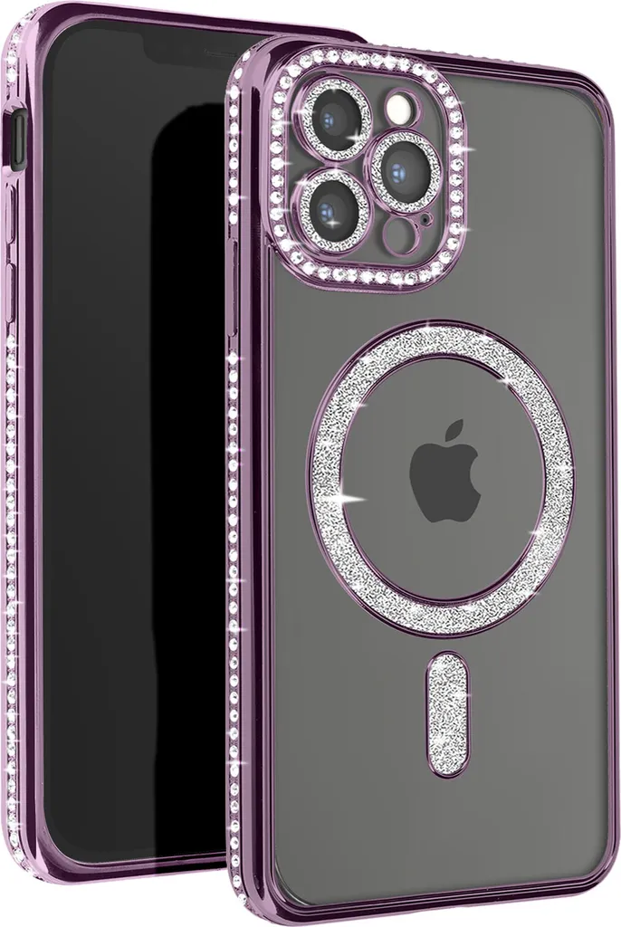 Cover Luxury Avizar iPhone 12 Pro Max Viola Diamante MagSafe - 1