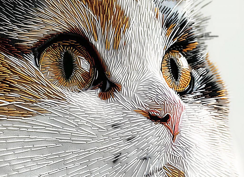 Poster 18x13cm Genähte Katze
