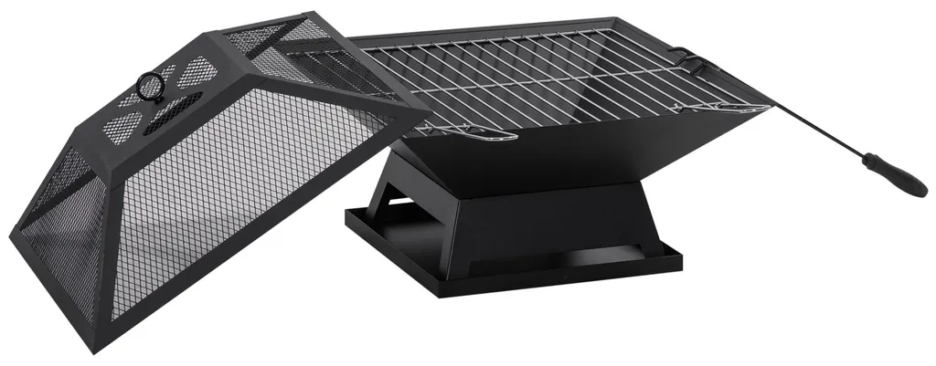 Brasero barbecue en acier compact 45 cm avec protection sécurité