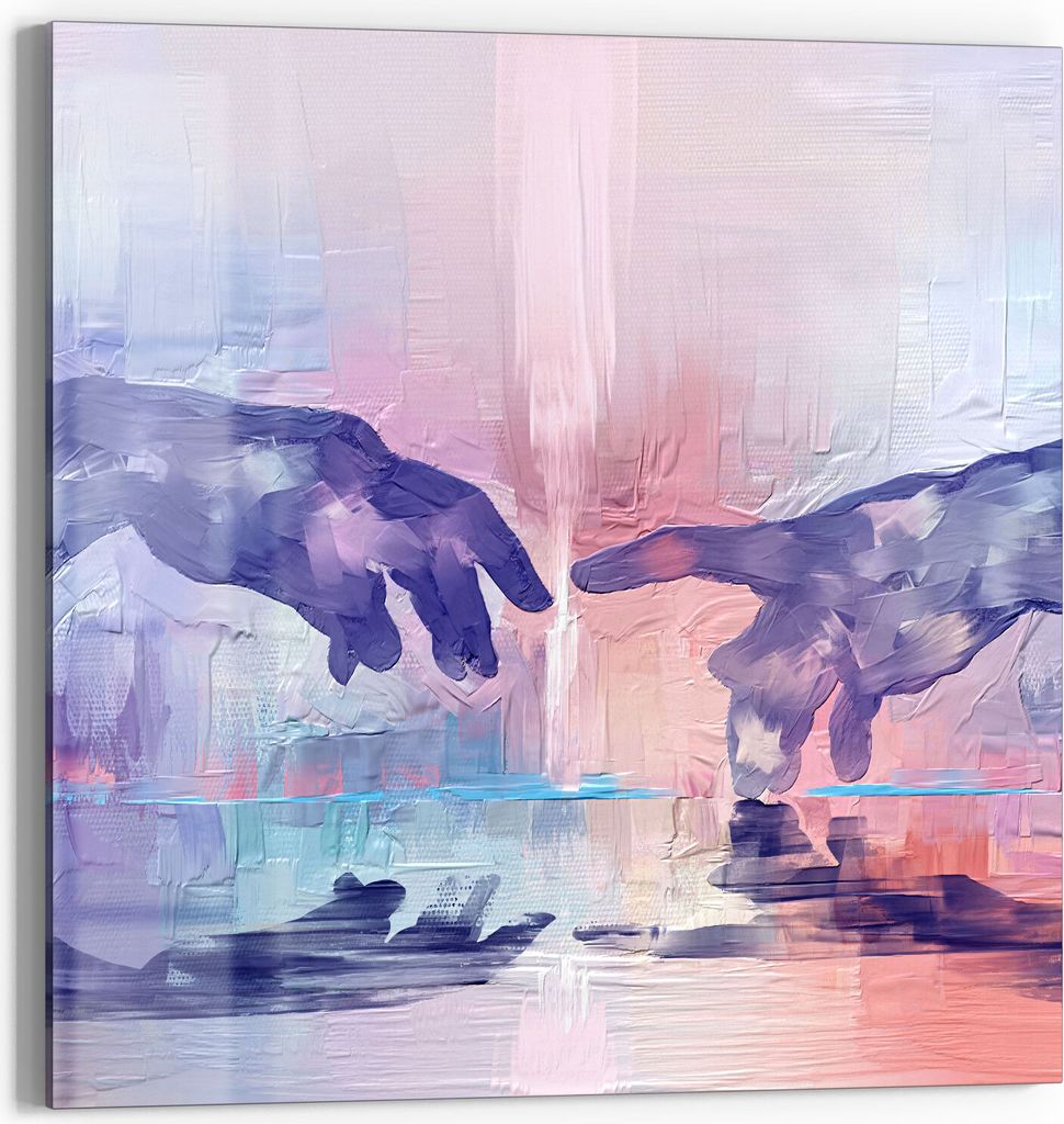 DEQORI Magnettafel Glas 50x50 cm 'Abstrakte, berühmte Hände' beschreibbar Whiteboard