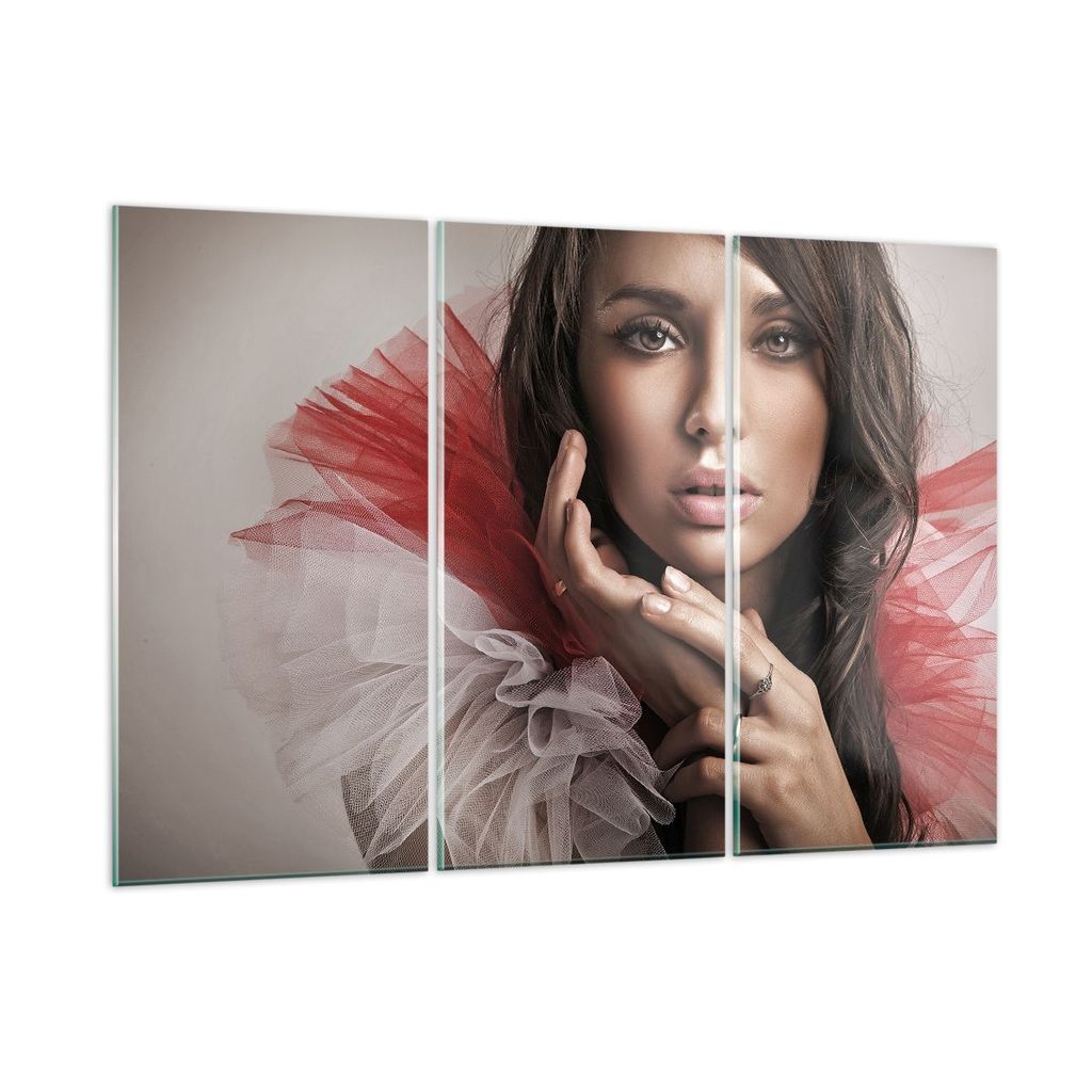 Bilder auf glas - Schönheit kleid mode modell - 165x110cm - Glasbilder - Wandbilder - Kunstdruck - zum Aufhängen bereit - Wanddekoration aus Glas...