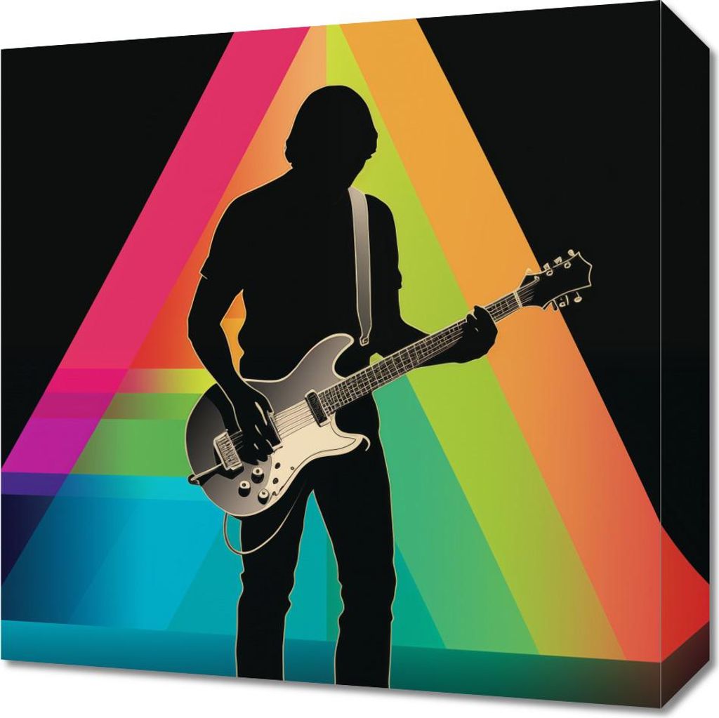 Bild 40x40cm Prisma durch die Gitarre