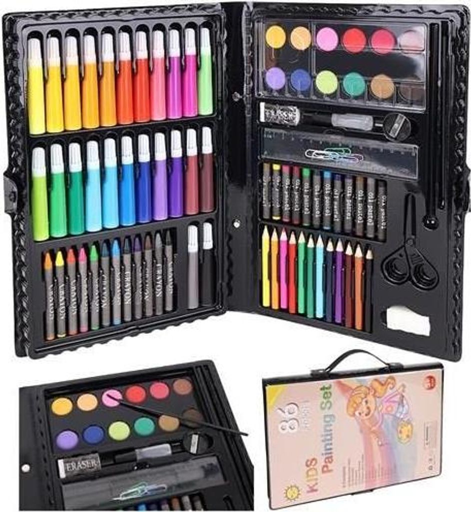 86-teiliges Kreativ-Malset im Koffer für Kinder ab 3 Jahren, 33,5 x 3,5 x 27 cm