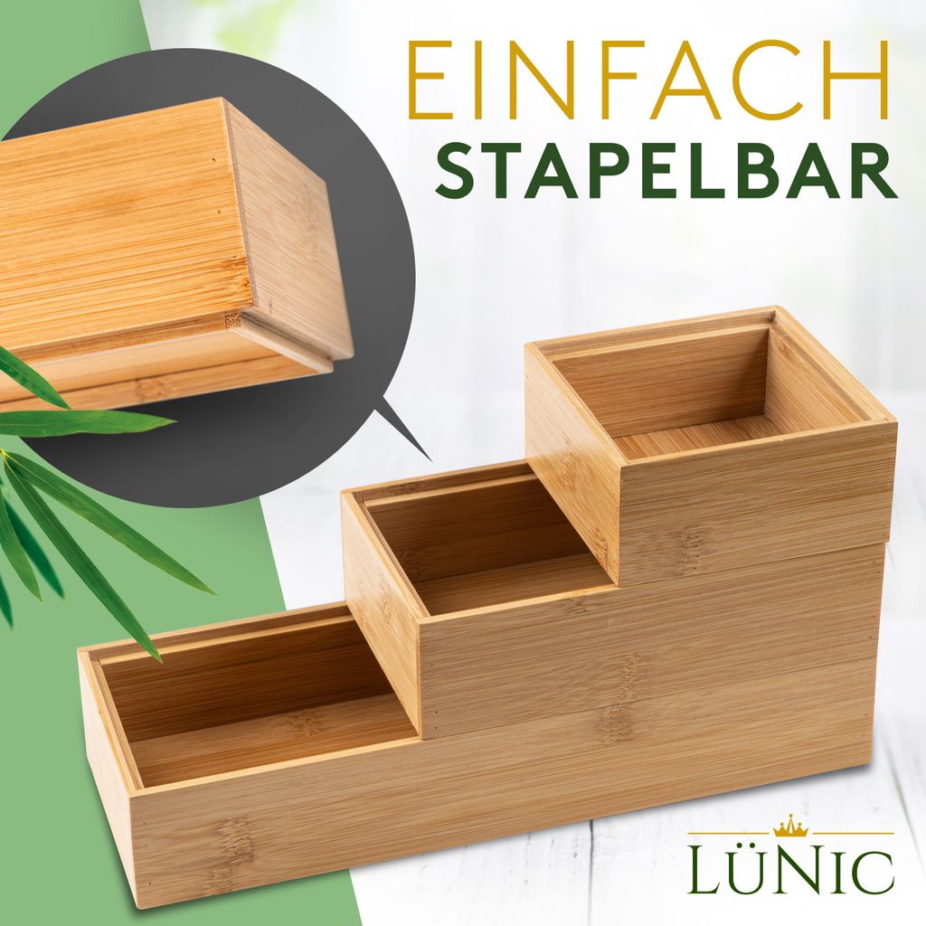 Schubladen Organizer aus Bambus [6 Teile] Sortierbox