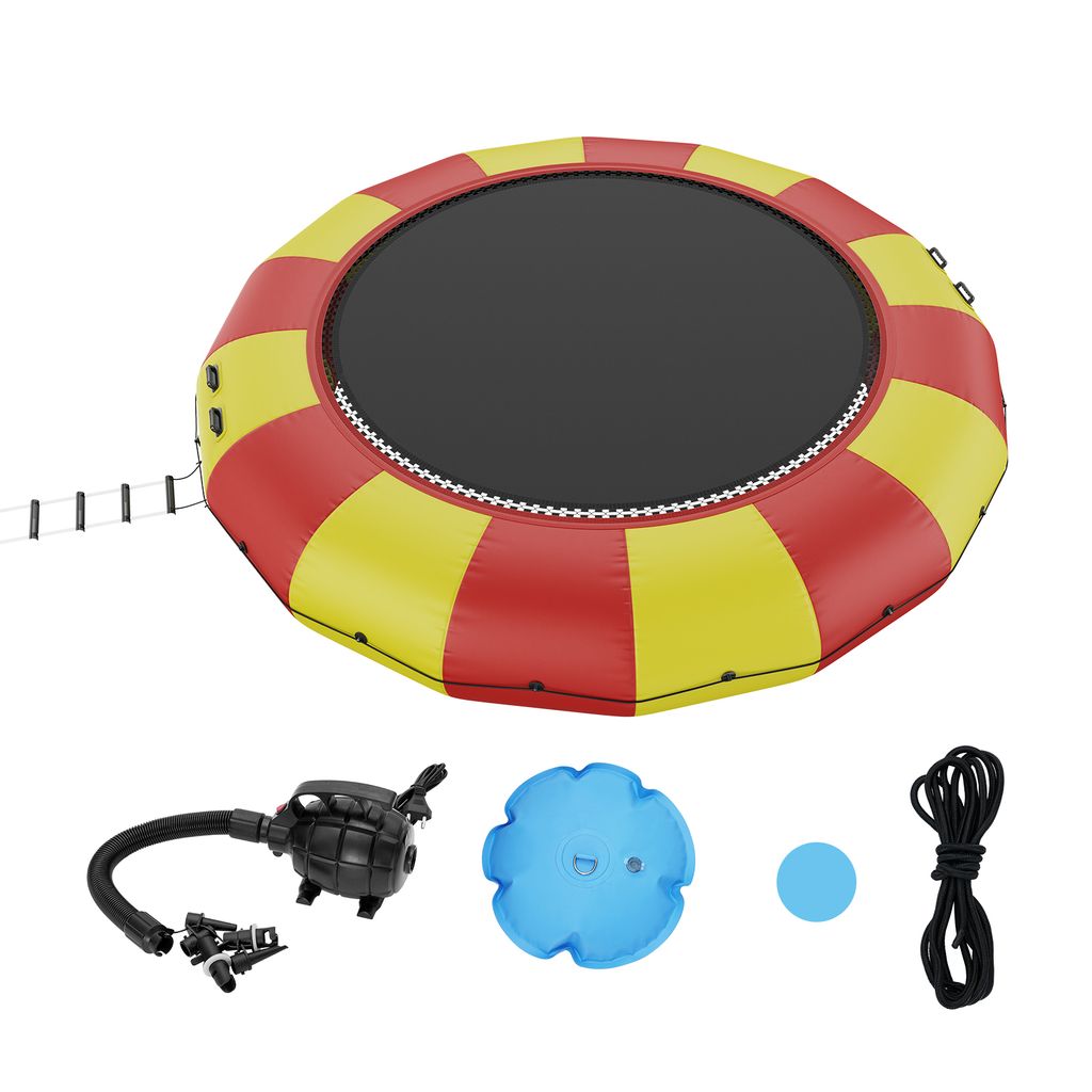 VEVOR Aufblasbarer Wassertrampolin Leiter, Wasserdichte, Abriebfeste, Langlebige Wassertrampoline 5,18 m Großen Sprungfläche, Sprungplattform-Was...