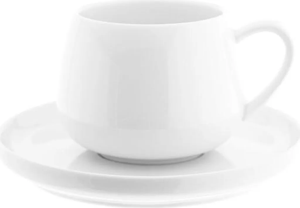 12 Tazze Caffè Moon 220ml - Set Porcellana Antigraffio Lavastoviglie