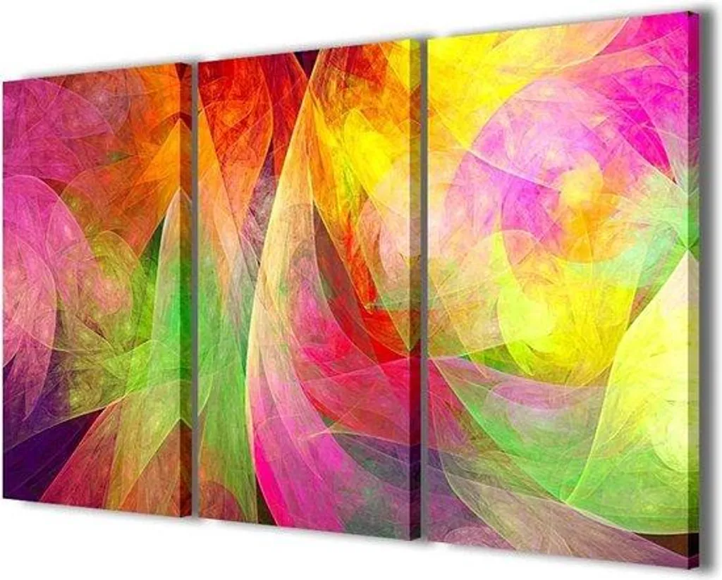 Décoration salon moderne : Tableau abstrait 3 panneaux 90x60 cm élégant