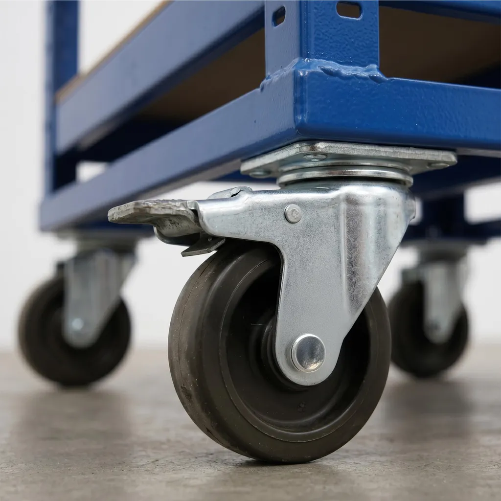 Chariot de rangement à roulettes - Desserte métallique multi-usage noire