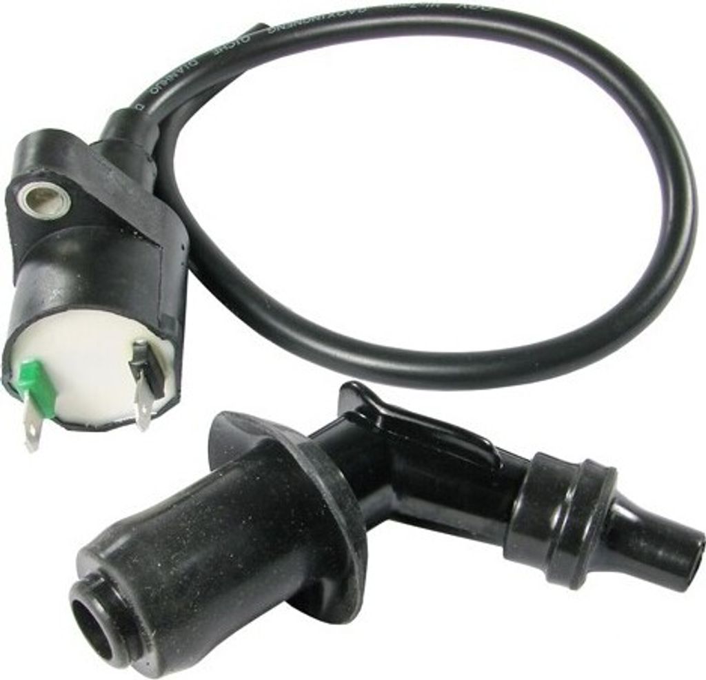 GY6 Zündspule mit Zündkabel und Zündkerzenstecker Produktbild 
