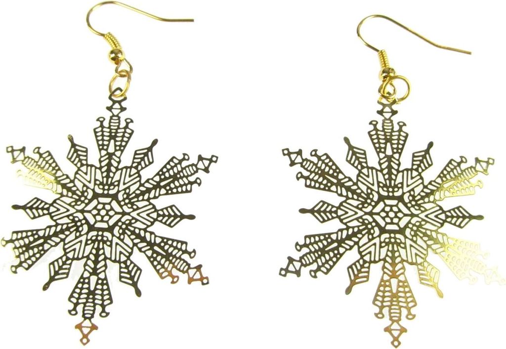 Eisblumen Ohrringe Schneeflocke Eisblume Weihnachten Xmas golden filigran 4