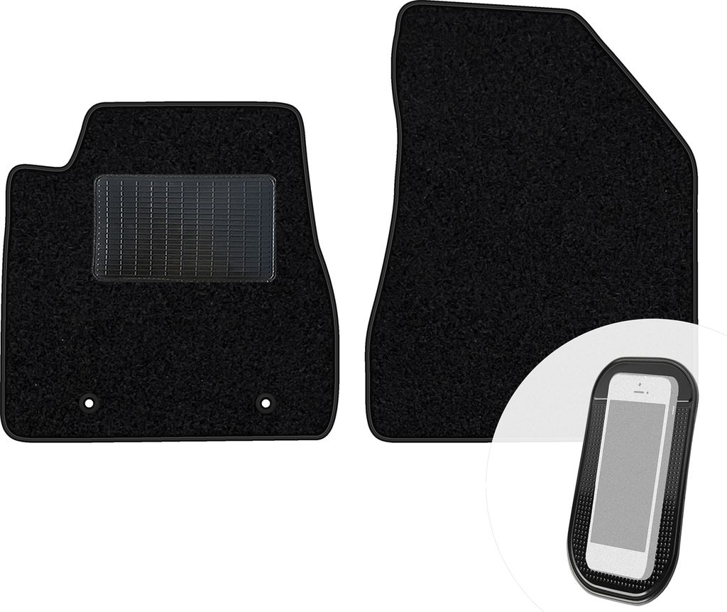 moto-MOLTICO Vorne Fußmatten Auto Velours Autoteppiche Schwarz Automatten Set 2-teilig passend für Lexus CT 300H 2010-2022