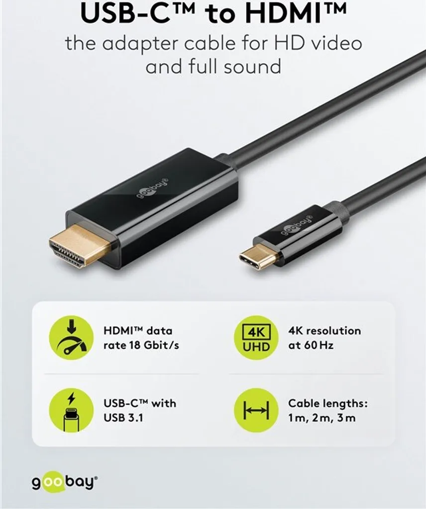 Cavo Goobay USB-C a HDMI 4K 60Hz: Risoluzione Ultra HD per Professionisti - 11
