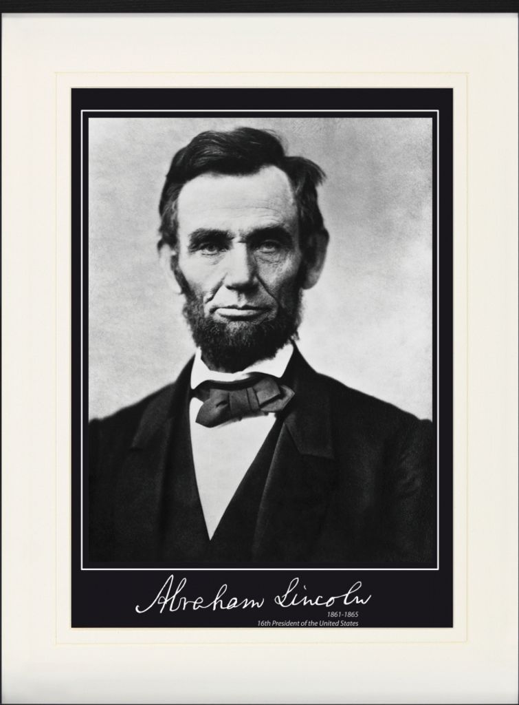 Abraham Lincoln Gerahmtes Bild Mit Edlem Passepartout | Wand-Bilder | Im Bilderrahmen - 16. Präsident Der Vereinigten Staaten, 1861 - 1865 (80 x 6...