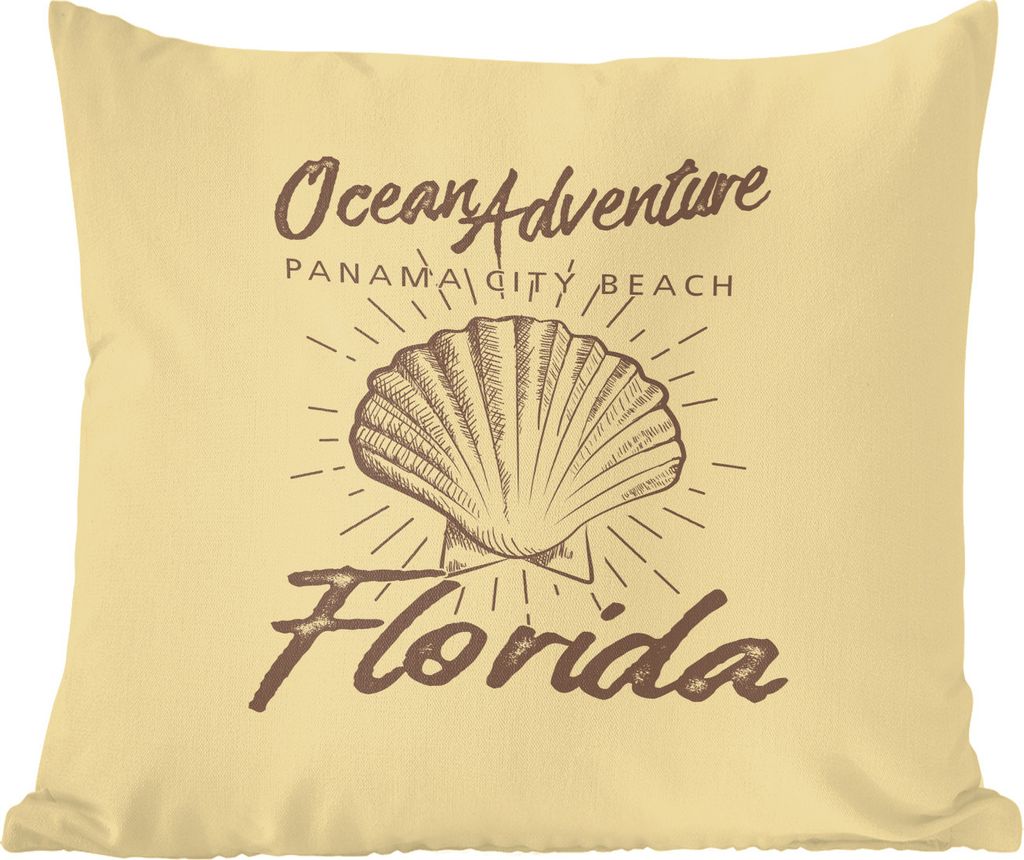 MuchoWow Zierkissen Sofakissen Wohnzimmer Dekokissen 45x45 cm Muschel - Vintage - Meer - Schlafpolster - Polster für das Sofa