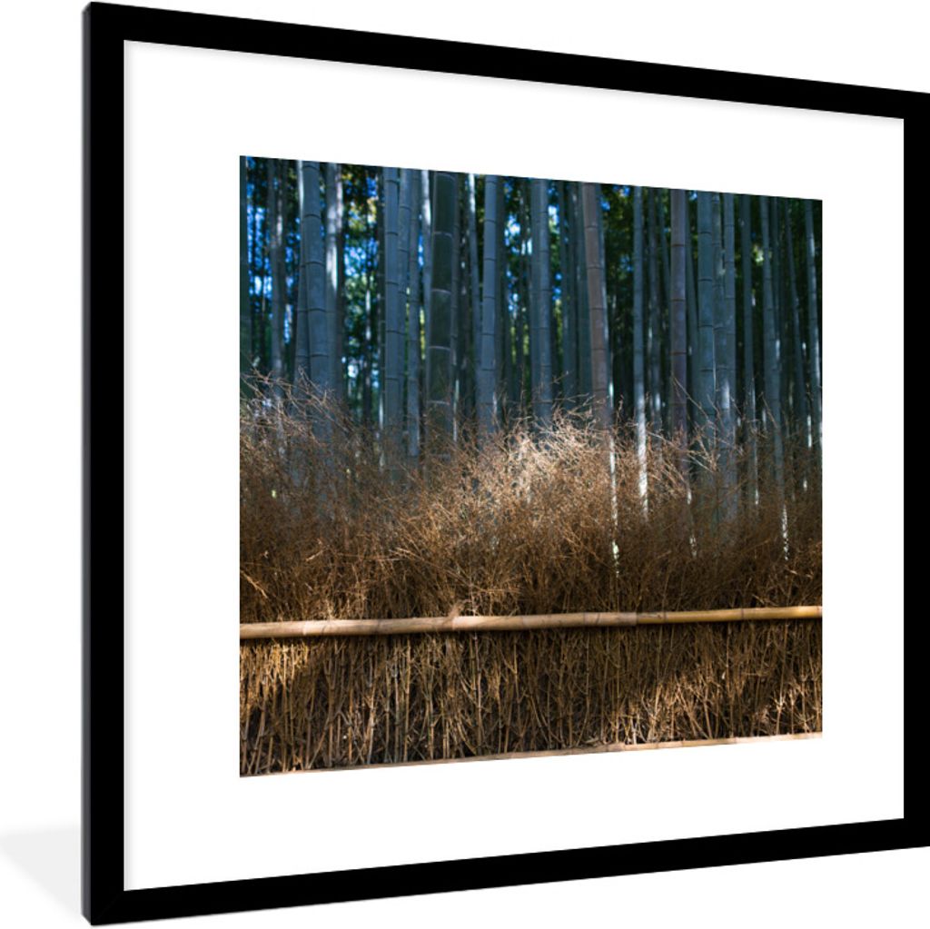 MuchoWow Gerahmtes Poster Arashiyama-Bambusbäume in einem Wald Japan 40x40 cm - Poster mit Schwarzem Bilderrahmen Wandposter Rahmen Foto Bilder ...