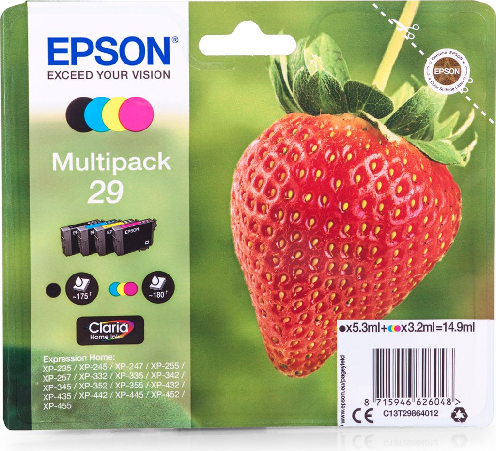 Epson Claria Home Multipack 29 BK/C/M/Y                  T Produktbild 13