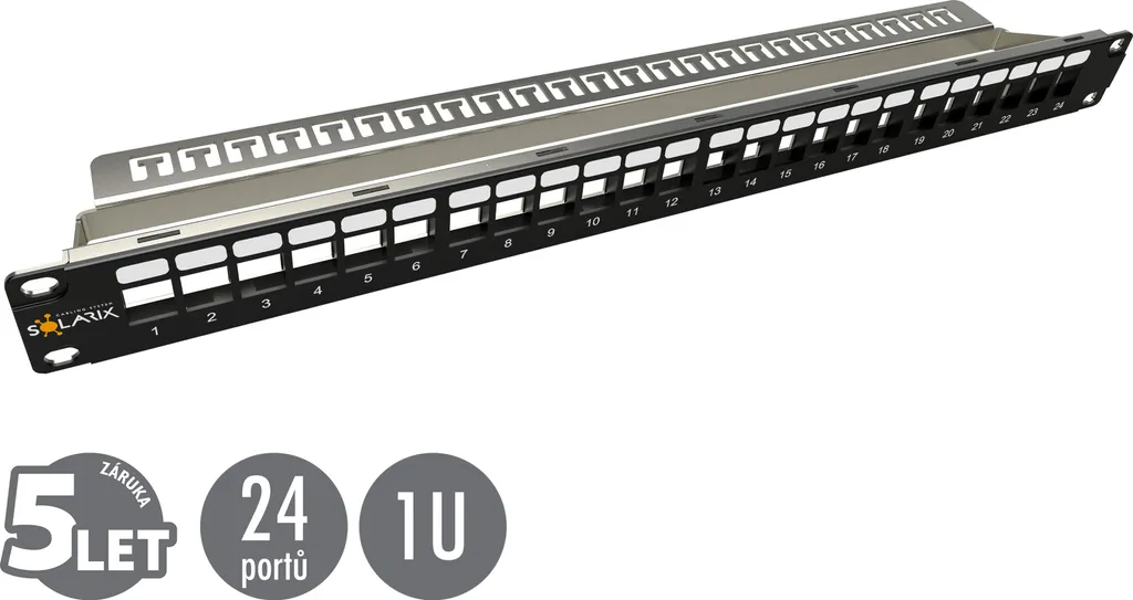 Solarix SX24M-0-STP-BK-UNI-N: Patch Panel 24 Porte per Reti 10Gbps