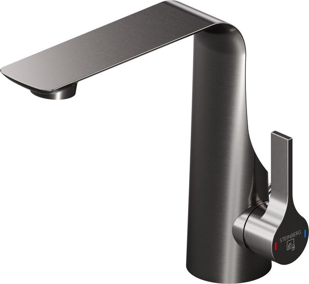 Steinberg Serie 290 Waschtisch-Einhebelmischer, mit Keramikkartusche, mit Ablaufgarnitur, Ausladung 150mm, 2901000BGM