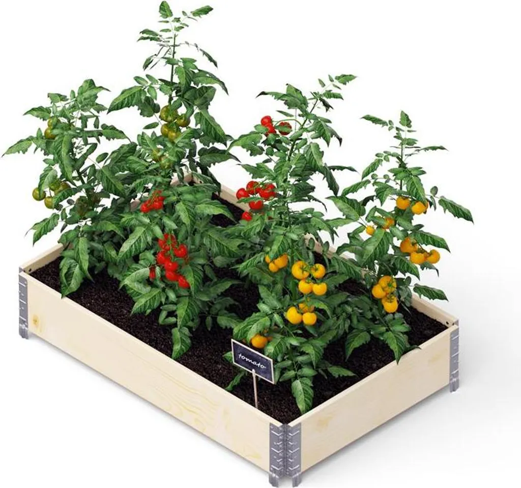 Cadre de lit surélevé 120x80cm en bois type palette pour jardin potager