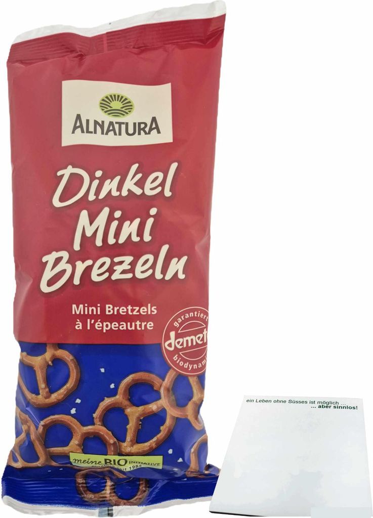 Alnatura Dinkel-Minibrezeln (75g Packung) + usy Block