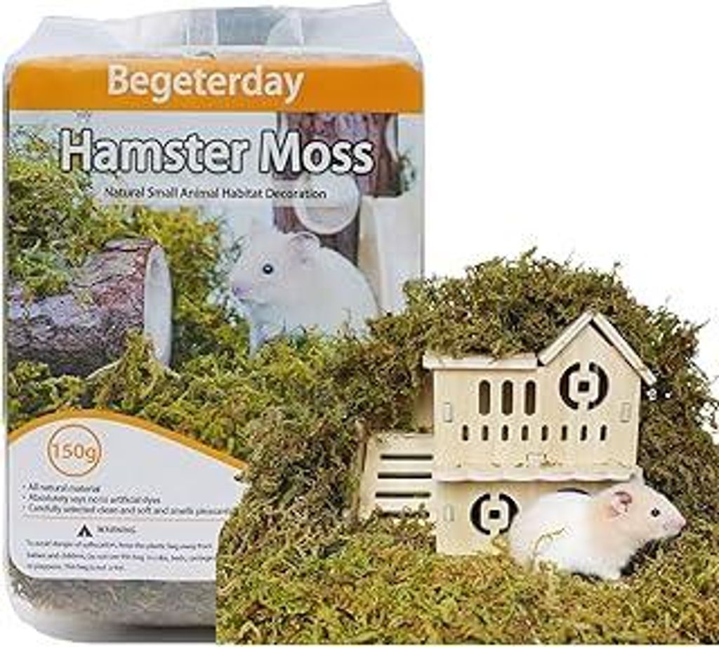 150g reines natürliches Wald moos für Hamster Einstreu, Kleintier Lebensraum Dekoration, gut für Hamsterkäfige Zubehör